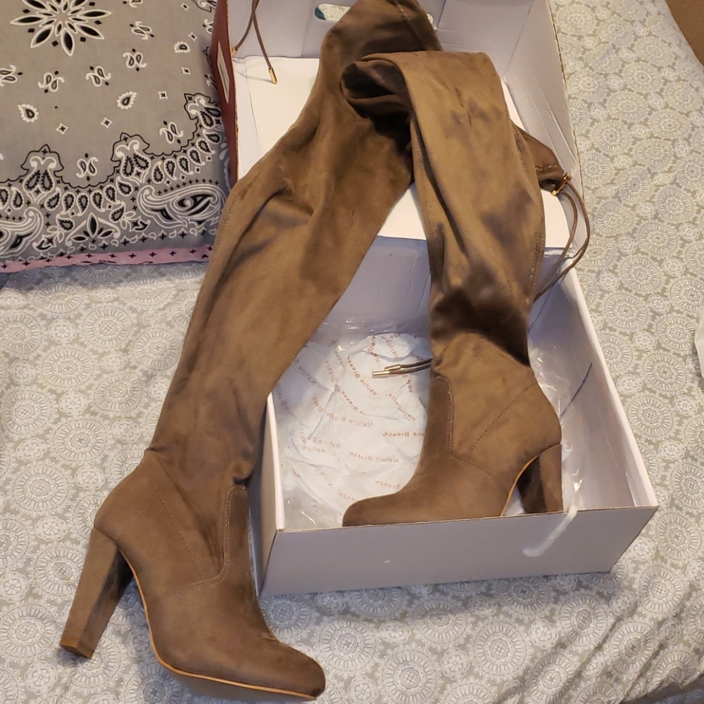 Tan Suade Thigh High Boots